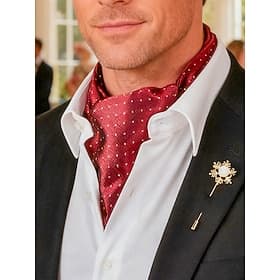 Men's Paisley Imitation Silk Scarf for Christmas – Festive Holiday Gift, Multiple Colors, Elegant Formal Style for Winter Parties and Celebrations