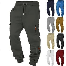 Men's Cargo Sweatpants Sweatpants Joggers Trousers Tactical Pants Drawstring Pocket Elastic Waist Plain Comfort Full Length Casual Daily Outdoor Fashion Classi