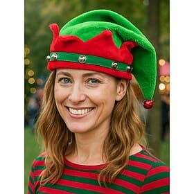 Women's Christmas Elf Hat – Fun and Festive, Soft Felt Material with Bells, Perfect for Holiday Parties and Christmas Celebrations