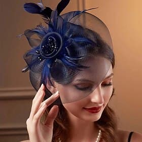 Fascinators Fabric Feathers Fedora Hat Wedding Tea Party Horse Race Cocktail Elegant Vintage Lady With Feather Headpiece Headwear