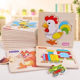 16pc Toddler Learning Puzzles - Set of 16 Wooden Peg Board Puzzles for Ages 1 2 3 - Develops Hand-Eye Coordination  Cognitive Skills Christmas Gift