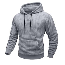 Men's Hoodie Pullover Hoodie Sweatshirt Fleece Hoodie Camo Hoodie Black White Army Green Khaki Gray Hooded Plain Camouflage Patchwork Color Block Sports  Outdo