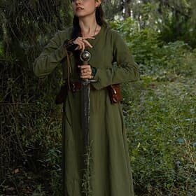 Retro Vintage Mittelalterlich Renaissance Kleid Cosplay Kostüm Tunikakleid Wikinger Ranger Elfen Kostüm Damen Keltisch Vikinger Halloween Karneval Maskerade Le