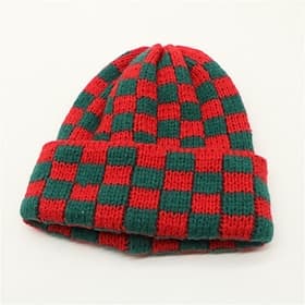 Men's Unisex Beanie Hat Winter Hats Beanies Skull Cap Knit Hat Red Blue Acrylic Fibers Knitted Fashion Casual Cozy Daily Wear Date Plaid Warm