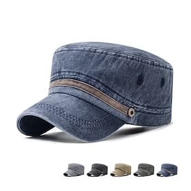 Men's Flat Cap Baseball Cap Sun Hat Trucker Hat Black Navy Blue Cotton Fashion Casual Street Daily Plain Adjustable Sunscreen Breathable