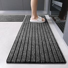 Runner Rug Kitchen Mat For Hallway Kitchen Soft Non-Slip Machine Washable Absorbent Oil Resistant Easy Clean Waterproof Entryway Door Mat Durable Floor Carpet