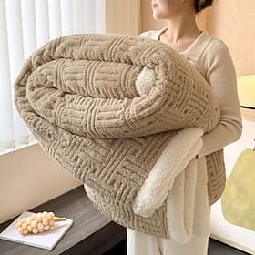 Sherpa Fleece Blanket Thick Coral Velvet Blanket for Winter Office Nap Soft Milk Velvet Sofa Throw Blanket Warm Single Bed Cover
