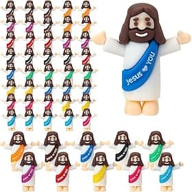 50/100pcs Little Jesus Figures, Mini Jesus Figurines in Bulk Easter Gift Tiny Statues for Easter Egg Stuffers Multicolor Tiny Jesus Figures, Miniature Figurine thumbnail 3