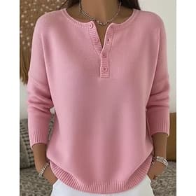 Femmes Pull Mode Streetwear Occasionnel Couleur Unie Col en V Tricoté manche longue Hauts Réguliers Tricoter Quotidien Fête Sortir Rouge vin Noir Automne Hiver
