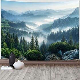 Tapestry Banners Blanket Mountain Forest 3D Bedroom Living Room Dorm Teens Room College Dorm Wall Porch Home Decor