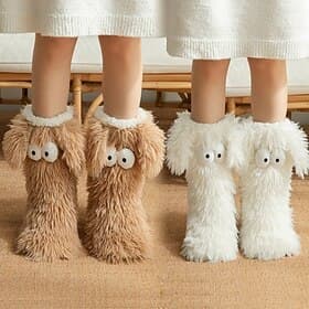 Winter Sherpa Fleece Floor Socks  Warm Thick Non-Slip Slipper Socks for Adults Indoor Home Use