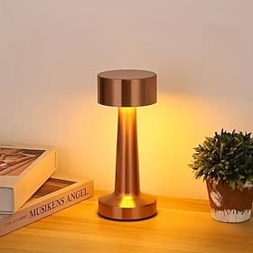 Lampe de table moderne minimaliste en métal, rechargeable, tactile, intensité variable, idéale pour le bureau, la chambre à coucher, le bureau ou la table de c