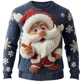 Ugly Christmas Sweater Men's Santa Claus Print Pullover Sweater Jumper Knitwear Crewneck Casual Vacation Daily Festival Keep Warm Long Sleeve Spring Fall Winte