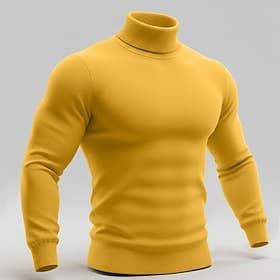 Men's Pullover Sweater Jumper Knit Sweater Ribbed Knit Regular Tops Knitted Plain Turtleneck Fashion Basic Vacation Daily Wear Clothing Apparel Fall Winter Win
