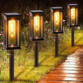 Solar Pathway Lights Waterproof, Solar Outdoor Lights,Auto-on/Off Pathway Light Solar Powered for Garden Lawn Patio Decoration