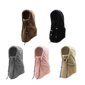 3-in-1 Beanie Hat Neck Warmer Face Cover Ski Mask Winter Thermal Windproof Fleece Lined Hood Hat for Skiing Cycling Hiking Outdoor Riding Cold Weather Protecti
