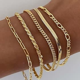 Women's Chain Bracelet Classic Ball Fashion Copper Bracelet Jewelry White / Gold For Holiday Date Festival