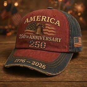 United States 250th Anniversary Cap Embroidered Patriotic Hat, Independence Day Celebration, USA Flag Design, Perfect Patriotic Gift for Men and Women Semiquin thumbnail 2
