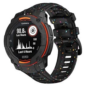 Watch Band for Garmin Instinct 3 Silicone Replacement  Strap Adjustable Sport Band Modern Buckle Floral Printed Wristband