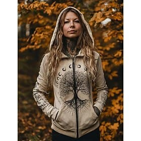 Women's Zip Up Viking Hoodies Graphic Plaid Fashion Western Casual Long Sleeve Hooded Regular Tops Street Dailywear Casual Zipper Pocket Print Light Grey Dark