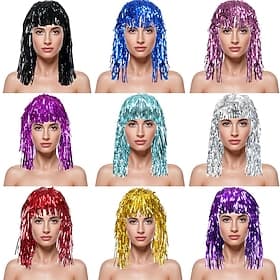 Carnival Wig 2026 Blonde Pink Red Curly Medium Length Synthetic Festival Wig Mardi Gras Parade Cosplay Costume Hair for Women