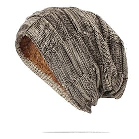 Homme Unisexe Bonnet Chapeaux d'Hiver Bonnets Chapeau Tricoté Bonnet d'Hiver Noir Vin Polyester Tricoté Toison Respirant Confortable Tenue quotidienne Sortir C