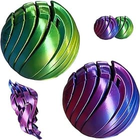 3D Printing Ball Fidget Toys, Gear Sphere Fidget Toy Twistable Liquid Gear Liquid Flow Ball with Rotating Design Interactive Desk, Toys for Office Home and Tra