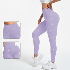 Women's Compression Pants Running Tights Yoga Leggings Butt Lift Tummy Control High Waist Athletic Sports Pilates Bottoms Solid Color Black White Pink Sports A