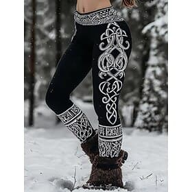 Women's Viking Boho Leggings Vintage Ethnic Style Full Length High Waist Graphic Abstract 3D Print Quick Dry Breathability Soft Stretchy Formal Outdoor Vacatio thumbnail 2