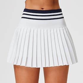 Femmes Couleur Unie Jupe décontractée Jupes de tennis Short de tennis Jupes plissées Séchage Rapide Élastique Respirant Tennis Athlétique Course Bas Blanche Ja