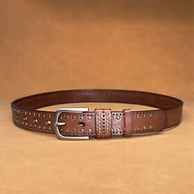 Men's Genuine Leather Belt Belt Pin Buckle Studded Detail Dermis Alloy Vintage Classic Durable Adjustable Plain Blue Black Outdoor Daily Waist Belt