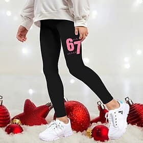 Girls' 3D Graphic 67 Pants Leggings Spring Fall Cute Streetwear Basic Kids 4-12 Years Outdoor Vacation Casual Slim