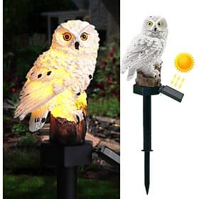Lumieres de chemin solaire hibou résine artisanale étanche pour ornement de pelouse extérieure patio décoratif Halloween