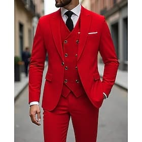 Per uomo BlazerGiletPantaloni eleganti Blazer Completi Affari Cocktail party Ricevimento di matrimonio 3 pezzi Moda Casual Primavera Autunno Poliestere Semplic thumbnail 2