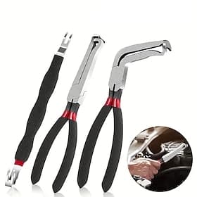 3pcs Professional Automotive Electrical Connector Separator  Disconnection Pliers Set with 60 Degree Angled  Straight Jaw Design, Wire Removal Tool, Heavy-Duty