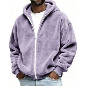 Men's Hoodie Full Zip Hoodie Zip Up Hoodies Fleece Hoodie Black Light Green Pink Royal Blue Hooded Plain Zip Up Daily Sports  Outdoor Holiday Cotton Streetwear