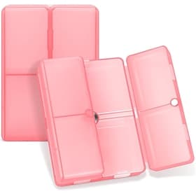 Daily Pill Organizer, 7 Compartments Portable Pill Case Travel Pill Organizer,[Folding Design] Pill Box for Purse Pocket to Hold Vitamins,Cod Liver Oil,Supplem