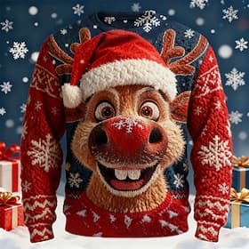 Ugly Christmas Sweater Men's Elk Print Pullover Sweater Jumper Knitwear Crewneck Casual Daily Vacation Keep Warm Long Sleeve Spring Fall Winter Blue Black Red