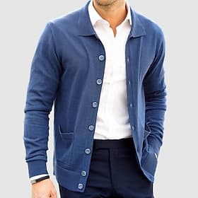 Men's Lightweight Jacket Casual Jacket Vacation Daily Warm Pocket Fall Winter Plain Fashion Classic Lapel Regular Blue Pink Navy Blue Purple Brown Jacket
