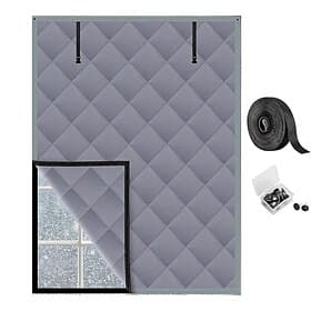 Winter Insulated Window Cover, Oxford Fabric Thermal Protection Frost Resistant Curtain Set with Velcro for Home Window Heat Retention Cold Weather Protection