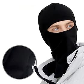 3-in-1 Beanie Hat Neck Warmer Face Cover Winter Cycling Mask Black Fleece Lined Windproof Dustproof Warm Face Mask for Motorcycle Riding Outdoor Sports Cold We