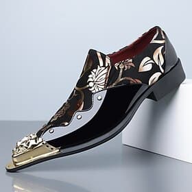 Men's Luxury Black Floral-Patterned Loafers – Sophisticated Dress Shoes for Special Occasions  Evening Wear