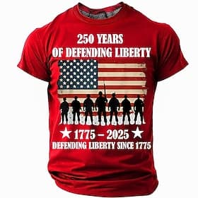4th of July 2026 250th Memorial Day Patriotic Patriot American Flag T-Shirt