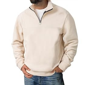 Men's Sweatshirt Fleece Sweatshirt Pullover Quarter Zip Sweatshirt Black Army Green Navy Blue Khaki Dark Gray Half Zip Plain Casual Daily Sports  Outdoor Stree