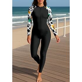Women's Rash Guard Full Body Swimwear Dive Skin Suit Front Zip UPF50 Quick Dry High Elasticity Long Sleeve Swimwear Surfing Diving Snorkeling Summer