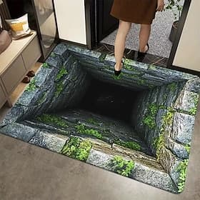 3D Optical Illusion Doormat Visual Trap Floor Mat Non Slip for Doorway Entryway Bathroom Shower Kitchen Indoor Outdoor Diatomaceous Earth Quick Dry Absorbent 2