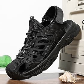 Schwarze Herren-Sportsandalen – schnelltrocknend, verstellbar und komfortabel – ideal zum Wandern, für Strand und Sommerabenteuer.