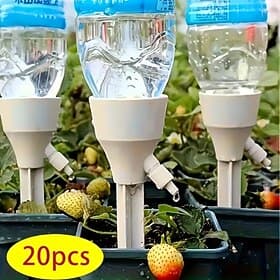 20-teiliges automatisches Tropfbewässerungsset für Pflanzen mit einstellbarem Wasserdurchfluss, geeignet für Zimmer- und Gartenpflanzen, kompatibel mit Standar