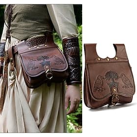 Medieval Belt Pouch Pirate Viking Elven Fancy Dress Unisex Viking Halloween Carnival Party Performance LARP Adults' Bag