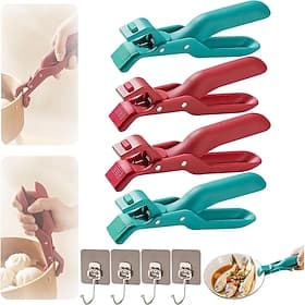4 Pack Hot Plate Gripper Tongs with Hooks,Multi-Purpose Anti-Scald Bowl Holder Clip for Kitchen Silicone Non-Slip Anti Scald Plate Gripper, Bowl Clip Hot Dish